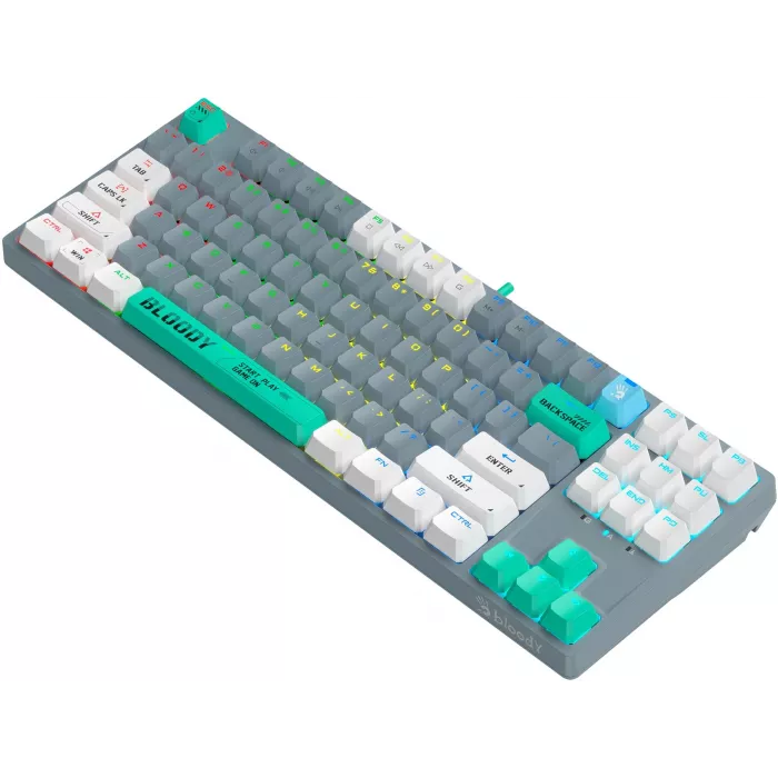 Клавиатура A4Tech S87 Energy механическая серый USB for gamer LED (S87 USB ENERGY ASH) кабель 1.8м