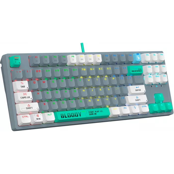 Клавиатура A4Tech S87 Energy механическая серый USB for gamer LED (S87 USB ENERGY ASH) кабель 1.8м
