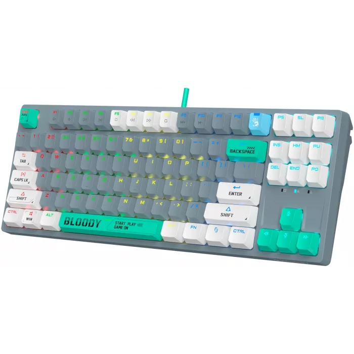 Клавиатура A4Tech S87 Energy механическая серый USB for gamer LED (S87 USB ENERGY ASH) кабель 1.8м