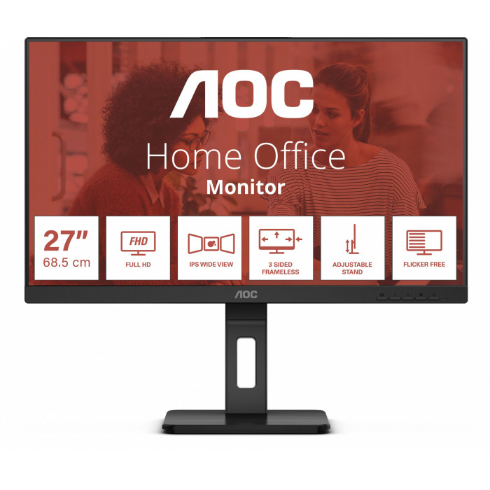 Монитор AOC 24" 24E3QAF черный IPS LED 16:9 HDMI M/M матовая HAS Piv 300cd 178гр/178гр 1920x1080 75Hz VGA DP FHD 4.45кг