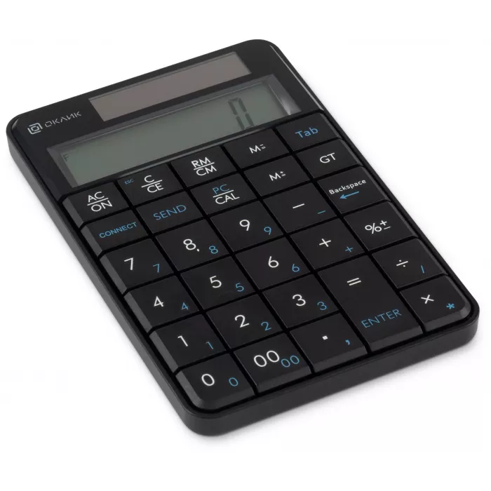 Числовой блок Оклик K604W черный USB беспроводная slim для ноутбука (1979325)