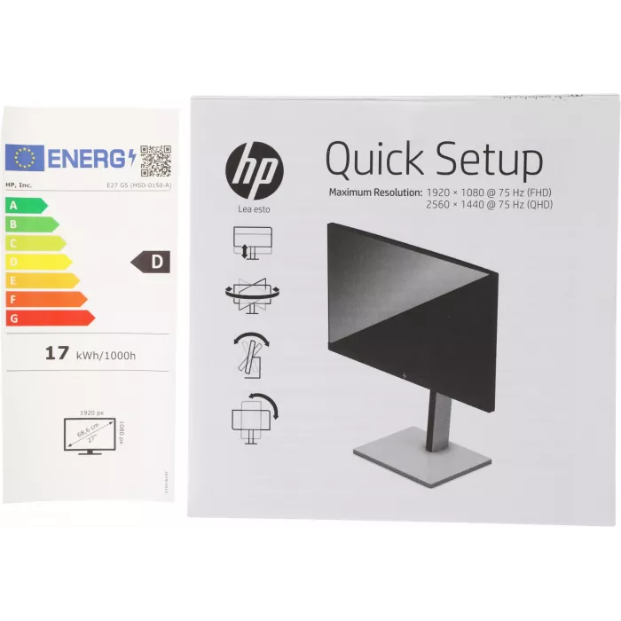 Монитор HP 27" E27 G5 черный IPS LED 16:9 HDMI матовая HAS Piv 300cd 178гр/178гр 1920x1080 75Hz DP FHD USB 6.96кг
