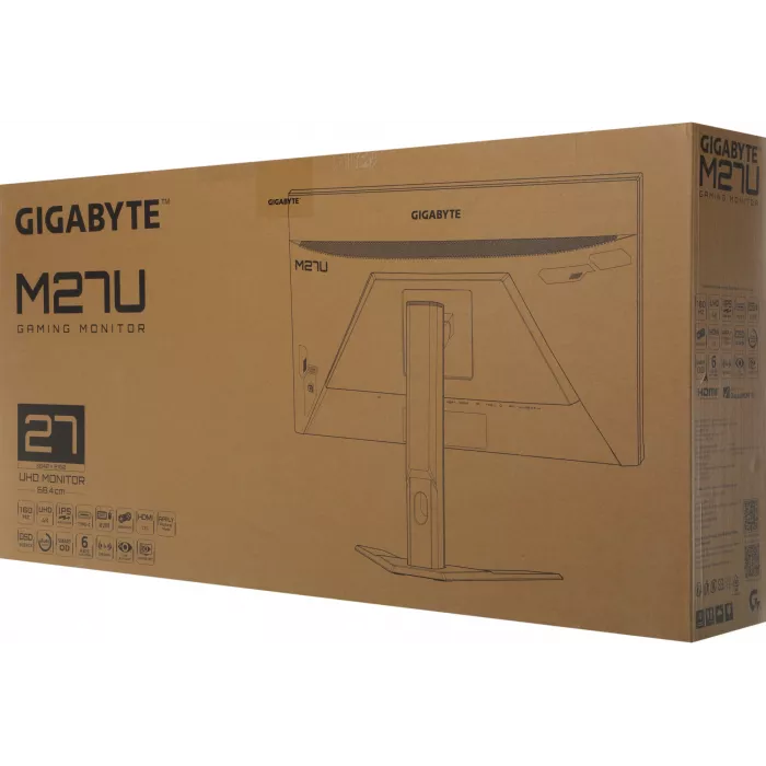 Монитор Gigabyte 27" M27U черный IPS LED 1ms 16:9 HDMI M/M матовая HAS 400cd 178гр/178гр 3840x2160 160Hz G-Sync FreeSync Premium Pro DP 4K USB 6.48кг