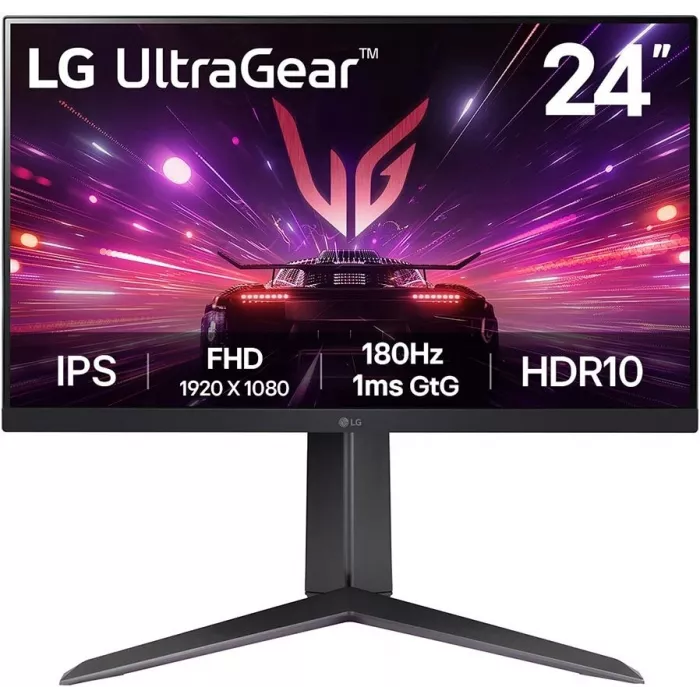 Монитор LG 23.8" UltraGear 24GS65F-B черный IPS LED 16:9 HDMI матовая HAS 300cd 178гр/178гр 1920x1080 180Hz G-Sync FreeSync DP FHD 5.4кг