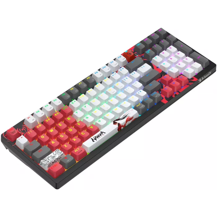 Клавиатура A4Tech WS98 Naraka механическая серый/красный USB беспроводная BT/Radio for gamer LED (WS98)