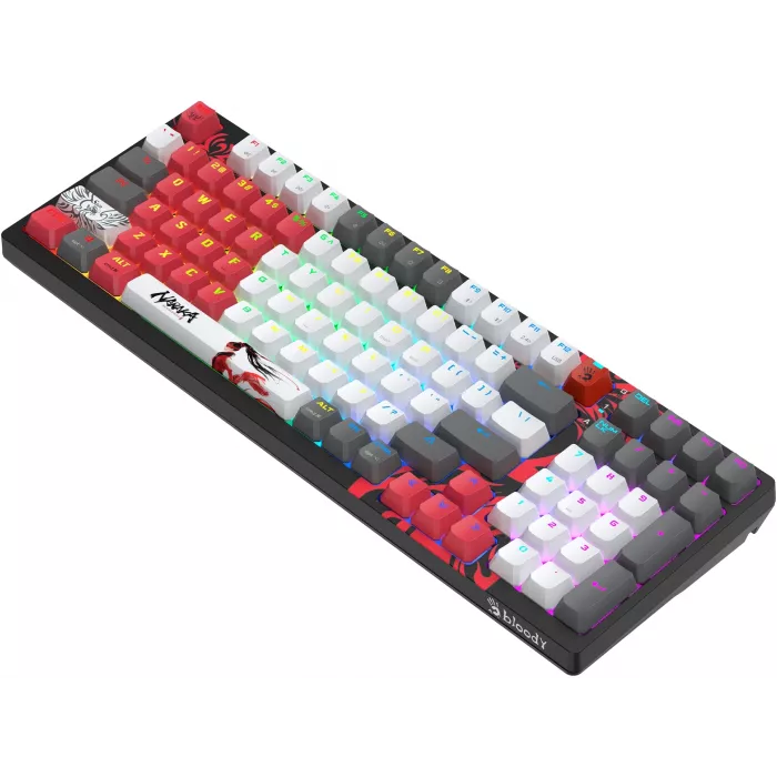 Клавиатура A4Tech WS98 Naraka механическая серый/красный USB беспроводная BT/Radio for gamer LED (WS98)