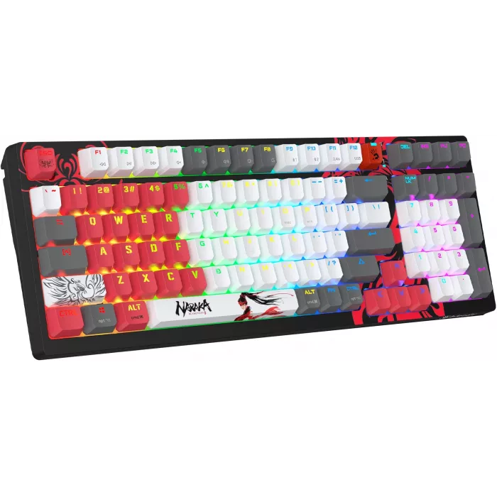 Клавиатура A4Tech WS98 Naraka механическая серый/красный USB беспроводная BT/Radio for gamer LED (WS98)