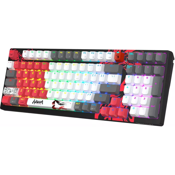 Клавиатура A4Tech WS98 Naraka механическая серый/красный USB беспроводная BT/Radio for gamer LED (WS98)