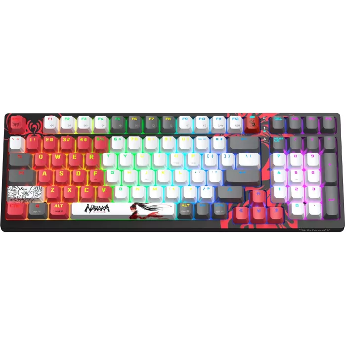 Клавиатура A4Tech WS98 Naraka механическая серый/красный USB беспроводная BT/Radio for gamer LED (WS98)
