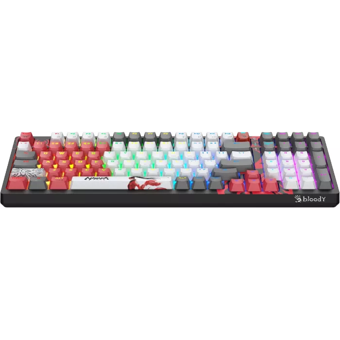 Клавиатура A4Tech WS98 Naraka механическая серый/красный USB беспроводная BT/Radio for gamer LED (WS98)
