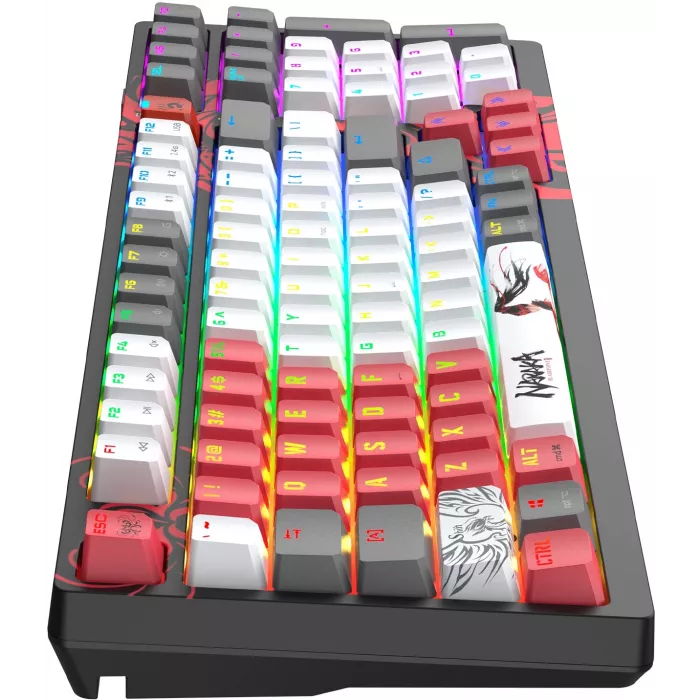 Клавиатура A4Tech WS98 Naraka механическая серый/красный USB беспроводная BT/Radio for gamer LED (WS98)