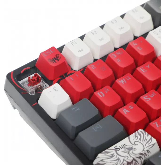 Клавиатура A4Tech WS98 Naraka механическая серый/красный USB беспроводная BT/Radio for gamer LED (WS98)