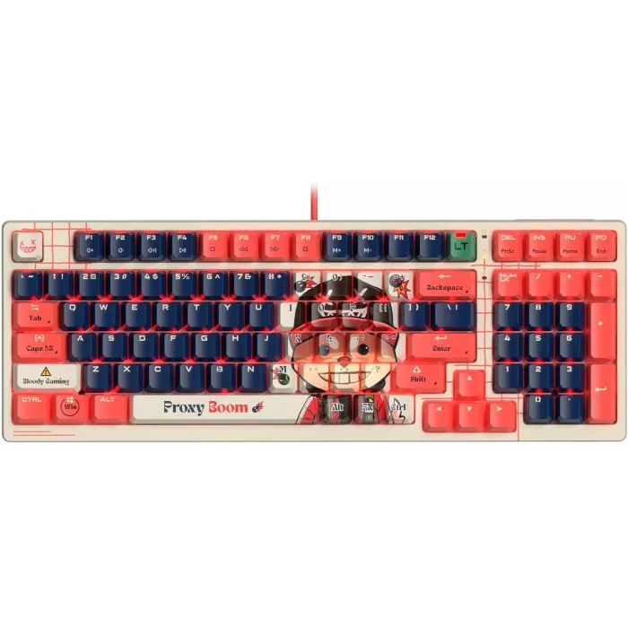 Клавиатура A4Tech AT98 Proxy Boom бежевый/красный USB for gamer LED (AT98) кабель 1.8м