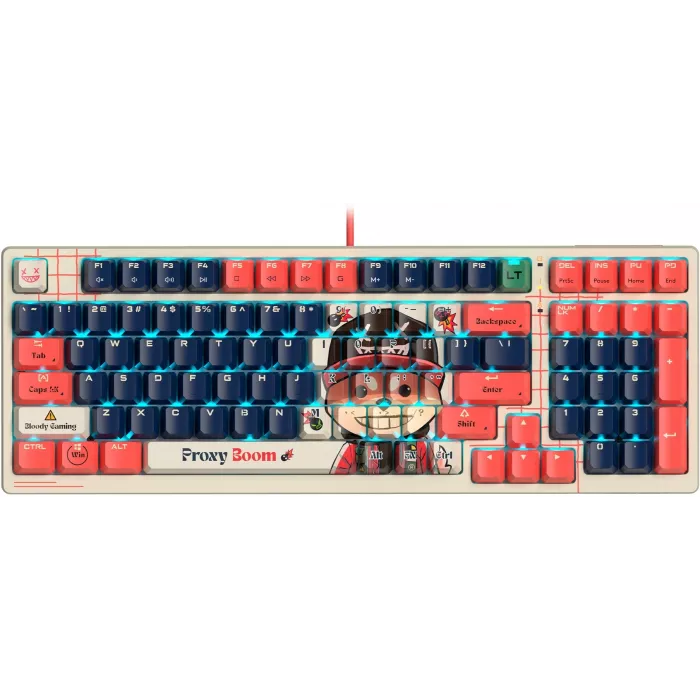 Клавиатура A4Tech AT98 Proxy Boom бежевый/красный USB for gamer LED (AT98) кабель 1.8м