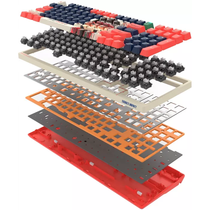 Клавиатура A4Tech AT98 Proxy Boom бежевый/красный USB for gamer LED (AT98) кабель 1.8м