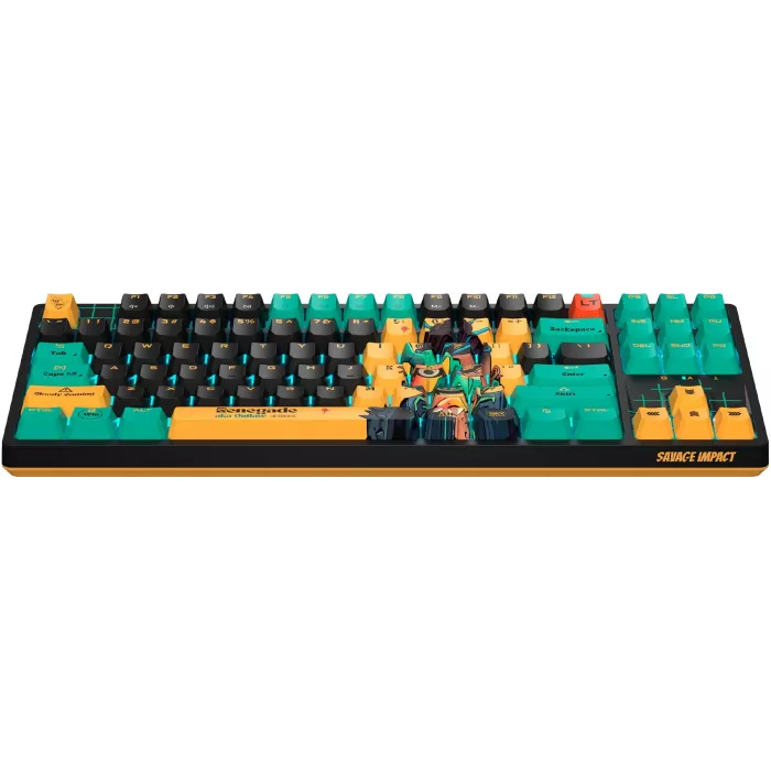 Клавиатура A4Tech AT87 Renegade черный/зеленый USB for gamer LED (AT87) кабель 1.8м