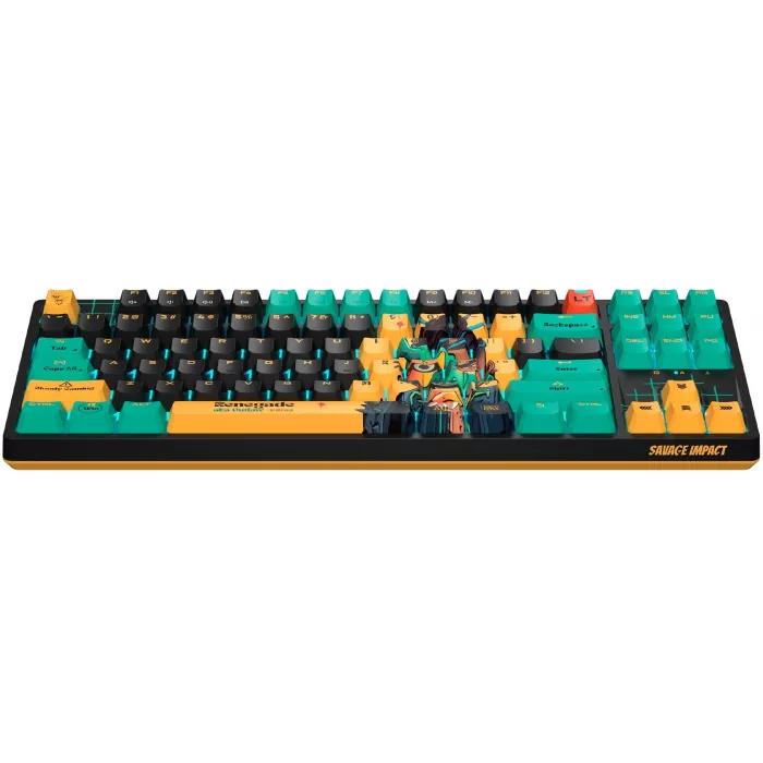 Клавиатура A4Tech AT87 Renegade черный/зеленый USB for gamer LED (AT87) кабель 1.8м