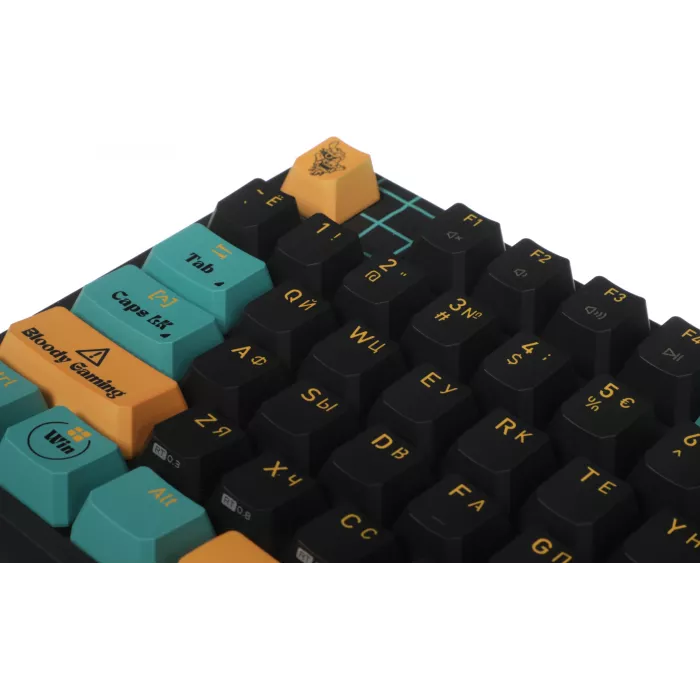 Клавиатура A4Tech AT87 Renegade черный/зеленый USB for gamer LED (AT87) кабель 1.8м