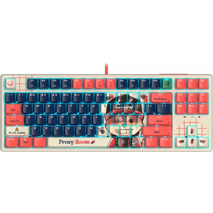Клавиатура A4Tech AT87 Proxy Boom бежевый/красный USB for gamer LED (AT87) кабель 1.8м