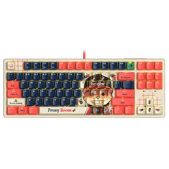 Клавиатура A4Tech AT87 Proxy Boom бежевый/красный USB for gamer LED (AT87) кабель 1.8м