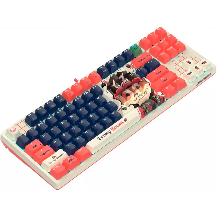 Клавиатура A4Tech AT87 Proxy Boom бежевый/красный USB for gamer LED (AT87) кабель 1.8м