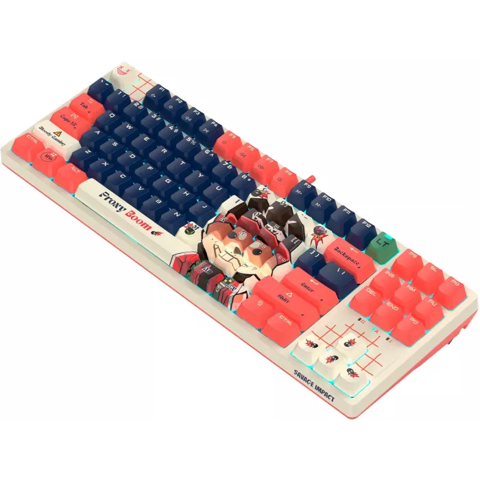 Клавиатура A4Tech AT87 Proxy Boom бежевый/красный USB for gamer LED (AT87) кабель 1.8м