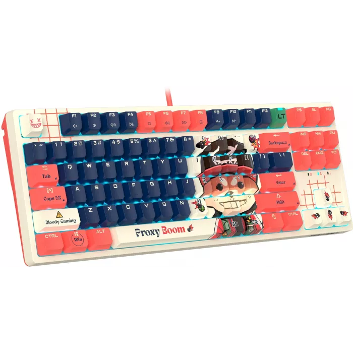 Клавиатура A4Tech AT87 Proxy Boom бежевый/красный USB for gamer LED (AT87) кабель 1.8м