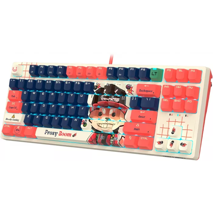 Клавиатура A4Tech AT87 Proxy Boom бежевый/красный USB for gamer LED (AT87) кабель 1.8м