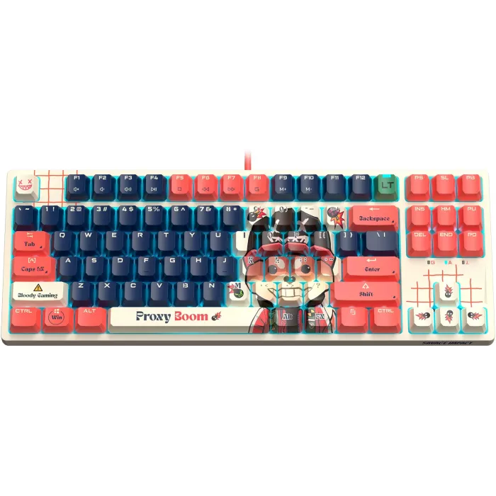 Клавиатура A4Tech AT87 Proxy Boom бежевый/красный USB for gamer LED (AT87) кабель 1.8м