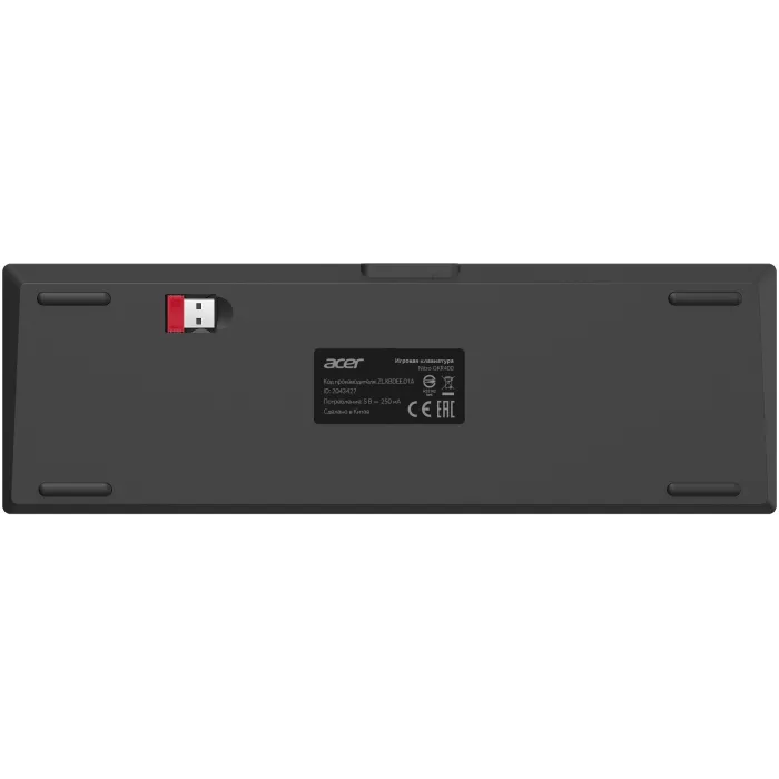 Клавиатура Acer OKR400 механическая черный USB беспроводная BT/Radio Multimedia for gamer LED (ZL.KBDEE.01A) кабель 1.5м