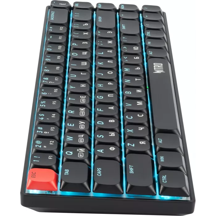 Клавиатура Acer OKR400 механическая черный USB беспроводная BT/Radio Multimedia for gamer LED (ZL.KBDEE.01A) кабель 1.5м
