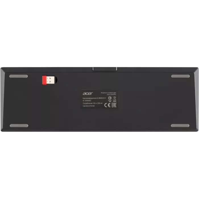 Клавиатура Acer OKR400 механическая черный USB беспроводная BT/Radio Multimedia for gamer LED (ZL.KBDEE.01A) кабель 1.5м