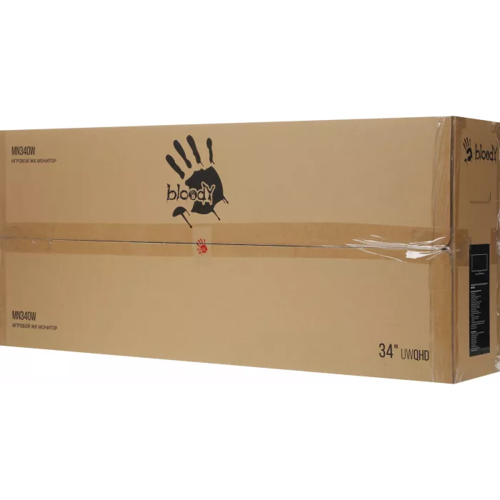 Монитор Bloody 34" MN340W черный VA LED 1ms 21:9 HDMI M/M матовая HAS Piv 300cd 178гр/178гр 3440x1440 180Hz G-Sync FreeSync DP UW USB 5.7кг