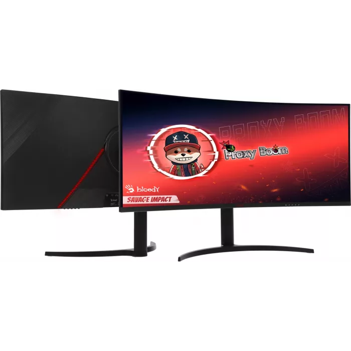 Монитор Bloody 34" MN340W черный VA LED 1ms 21:9 HDMI M/M матовая HAS Piv 300cd 178гр/178гр 3440x1440 180Hz G-Sync FreeSync DP UW USB 5.7кг