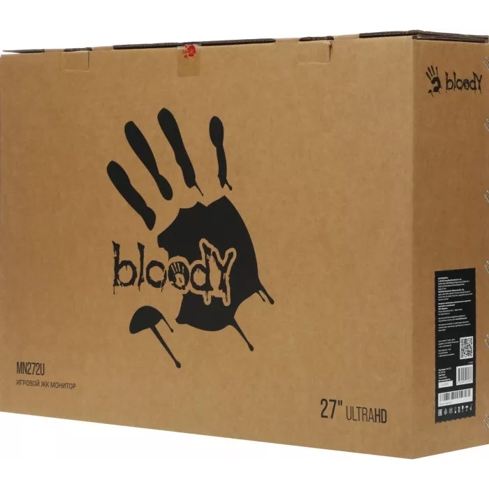 Монитор Bloody 27" MN272U черный IPS LED 1ms 16:9 HDMI M/M матовая HAS 400cd 178гр/178гр 3840x2160 160Hz G-Sync FreeSync DP 4K 6.5кг