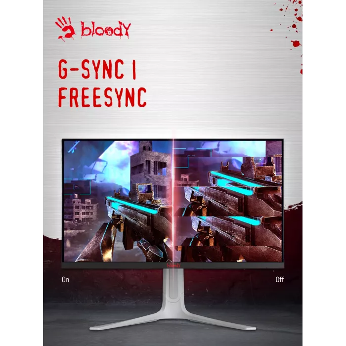 Монитор Bloody 27" MN272Q светло-серый IPS LED 1ms 16:9 HDMI M/M матовая HAS 400cd 178гр/178гр 2560x1440 240Hz G-Sync FreeSync DP 2K 6.55кг