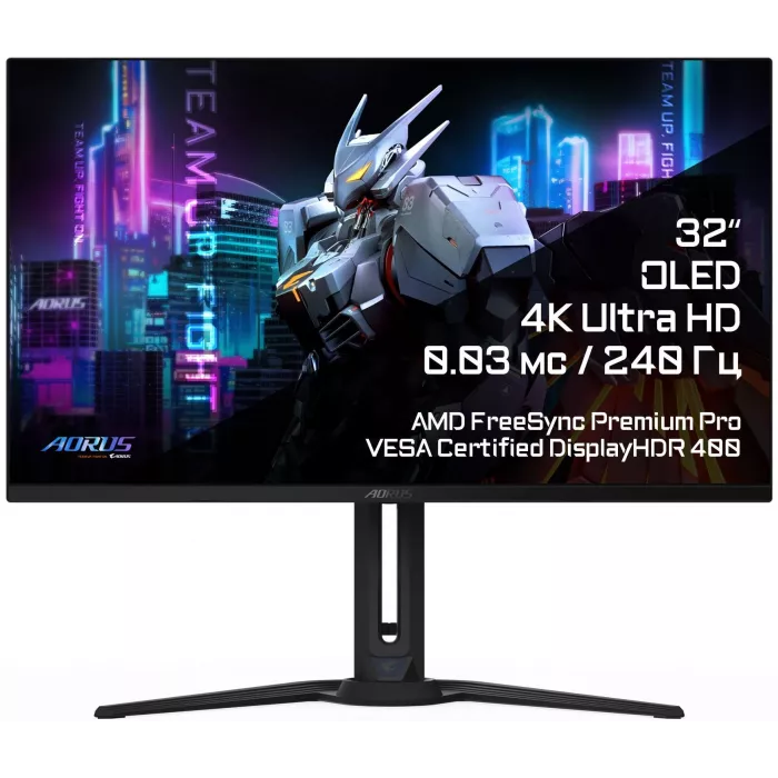 Монитор Gigabyte 31.5" Aorus FO32U2 черный QD OLED LED 16:9 HDMI M/M матовая HAS Piv 250cd 178гр/178гр 3840x2160 240Hz DP 4K USB 8.53кг