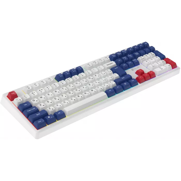 Клавиатура Оклик 725G белый/красный USB Multimedia for gamer LED (2070294) кабель 1.8м