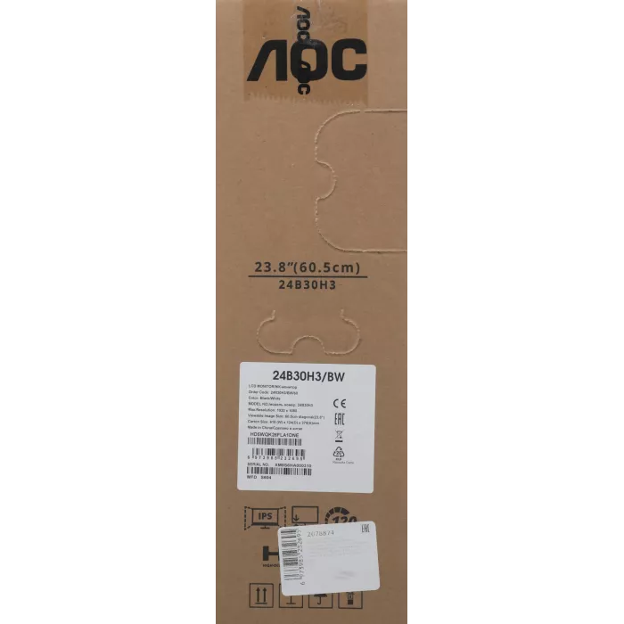 Монитор AOC 23.8" 24B30H3/BW белый IPS LED 16:9 HDMI матовая 300cd 178гр/178гр 1920x1080 120Hz VGA FHD 2.5кг
