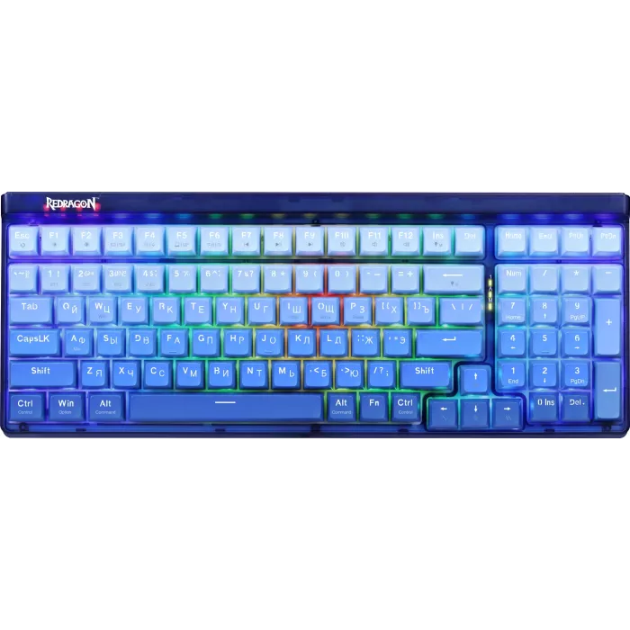 Клавиатура Redragon Garen Pro механическая синий USB беспроводная BT/Radio for gamer LED (71745) кабель 1.5м