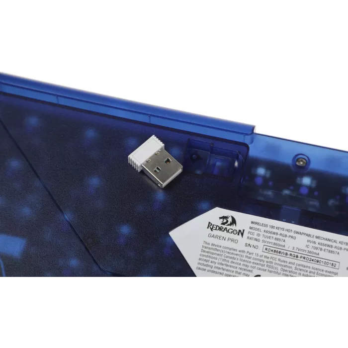 Клавиатура Redragon Garen Pro механическая синий USB беспроводная BT/Radio for gamer LED (71745) кабель 1.5м