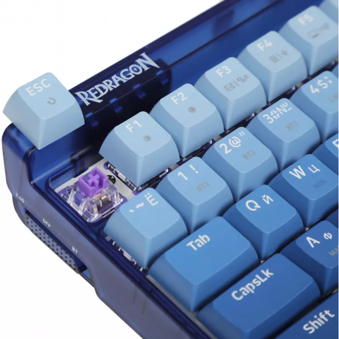 Клавиатура Redragon Garen Pro механическая синий USB беспроводная BT/Radio for gamer LED (71745) кабель 1.5м