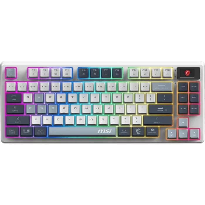 Клавиатура MSI GK600 механическая белый/синий USB беспроводная BT/Radio Multimedia for gamer LED (S11-43RUP01-HH9) кабель 1.8м