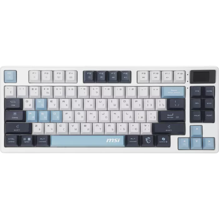 Клавиатура MSI GK600 механическая белый/синий USB беспроводная BT/Radio Multimedia for gamer LED (S11-43RUP01-HH9) кабель 1.8м