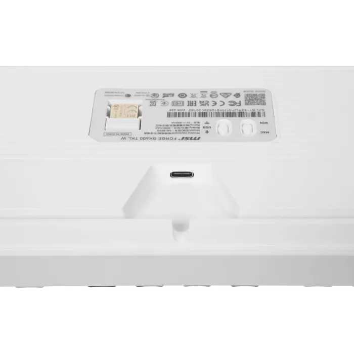 Клавиатура MSI GK600 механическая белый/синий USB беспроводная BT/Radio Multimedia for gamer LED (S11-43RUP01-HH9) кабель 1.8м