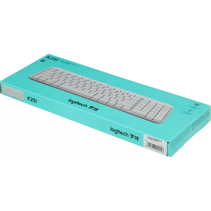 Клавиатура Logitech K251 белый беспроводная BT slim (920-013364)