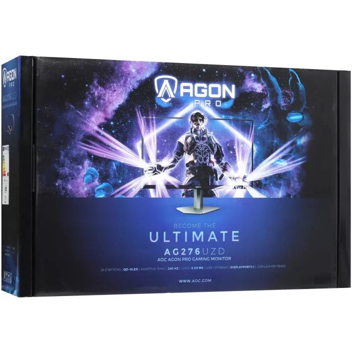 Монитор AOC 27" Agon Pro AG276UZD черный QD OLED LED 16:9 HDMI M/M матовая HAS Piv 1500000:1 1000cd 178гр/178гр 3840x2160 240Hz DP 4K USB 6.85кг