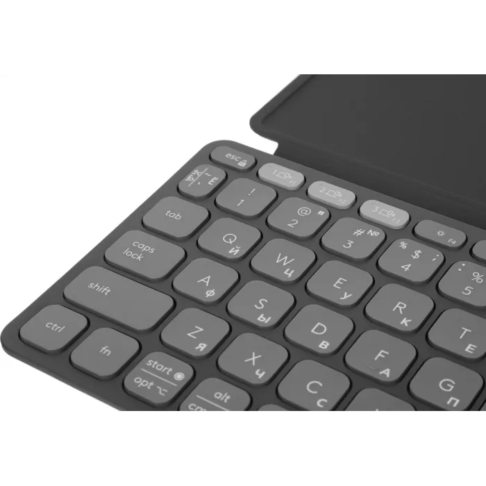 Клавиатура Logitech Keys-To-Go 2 графитовый/черный беспроводная BT slim Multimedia для ноутбука (920-012999)