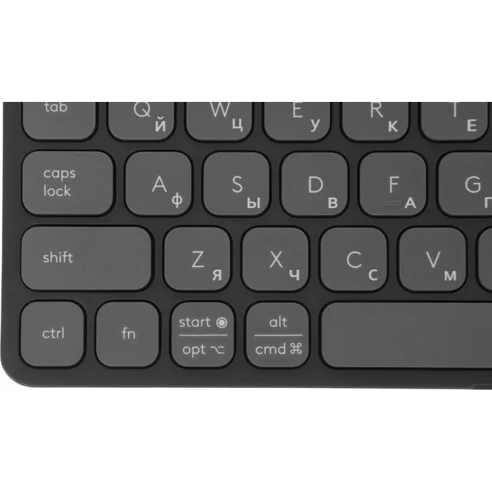 Клавиатура Logitech Keys-To-Go 2 графитовый/черный беспроводная BT slim Multimedia для ноутбука (920-012999)
