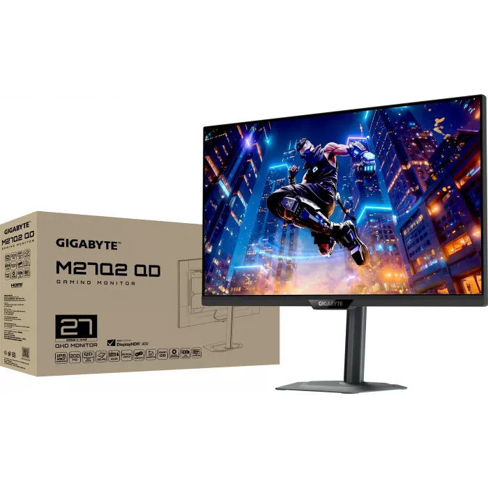Монитор Gigabyte 27" M27Q2 QD черный IPS LED 16:9 HDMI полуматовая HAS Piv 1000:1 350cd 178гр/178гр 2560x1440 200Hz DP 2K USB 5.91кг